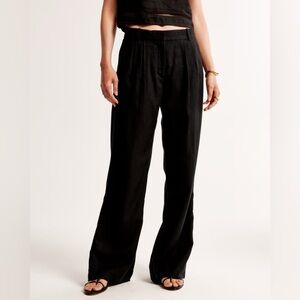 Abercrombie & Fitch Sloane Tailored Linen-Blend Pant Black XS